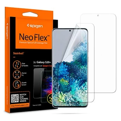 Bild av Spigen NeoFlex Skärmskydd kompatibel med Samsung Galaxy S20 Plus, 2 Stycken, Full Täckning, Anti repa, Responsiv Touch, Case friendly, TPU film