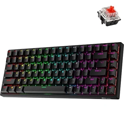 Bild av Royal Kludge Wireless mechanical keyboard RK84 RGB Red switch (black) Gaming Tangentbord Svart