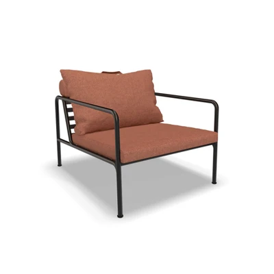 Bild av HOUE AVON Lounge Chair Trädgårdsstol Rust/Black H58 x W81 D99 SH39 cm