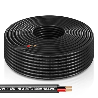 Bild av 18 AWG eltråd 15 meter, 2 ledare, flexibel koppartråd, hög temperaturbeständighet 5 V/12 V/24 V, strömkabel x 0,75 mm² förlängningskabel för LED belysning, bil