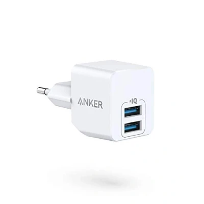 Bild av Anker PowerPort Mini dubbel väggladdare, extremt kompakt USB laddare, 2,5 A effekt för iPhone XS/XS Max/XR/X/8/7/6/Plus, iPad Pro/Air 2/Mini 4, Samsung och många fler