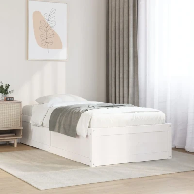 Bild av VidaXl Sängram Vit Massiv Furu 100X200 Cm