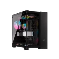 Bild av CORSAIR iCUE LINK 6500X RGB Mid Tower ATX PC Chassi Med Dubbla Kammare Panoramabild i Härdat Glas Kompatibel Moderkort Omvänd Anslutning 3x RX120 Fläktar Ingår Svart