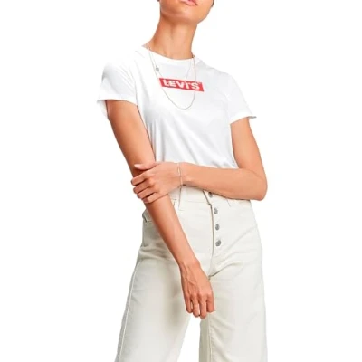 Bild av Levi&#039;s THE Perfect TEE Tshirt med print, Storlek: Small, Box tab white+
