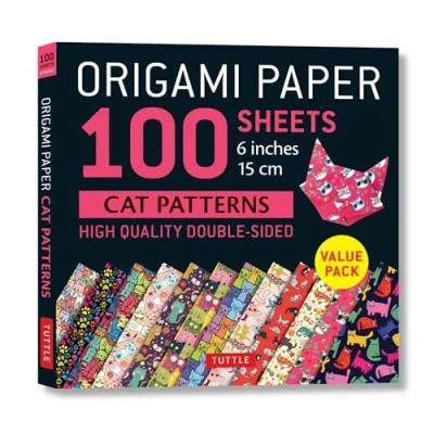 Bild av Origami Paper 100 Sheets Cat Patterns 6&quot; (15 cm): Tuttle Paper: Double Sided Printed with 12 Different Patterns: Instructions for 6 Projects Included