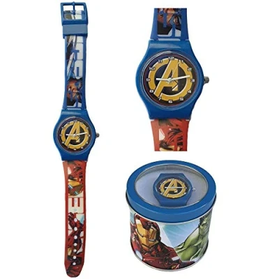 Bild av Barnklocka avengers analog armbandsklocka i plåtburk hulk klocka