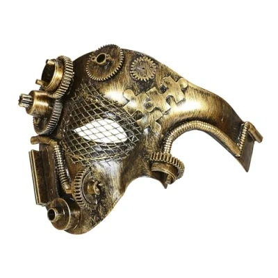 Bild av Widmann 09647 Halvmask steampunk, kopparfärgad, maskboll, temafest, karneval