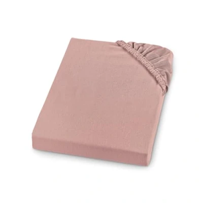 Bild av sleepling Dra på lakan av bävernylon, tillverkat i Tyskland, 100 % bomull, för madrasser med upp till 23 cm höjd, elastiskt band runt om, Ökotex, tvättbart 60 grader, 90 x 200 cm, rosa