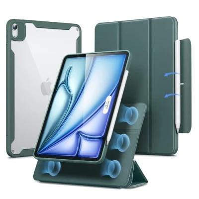 Bild av ESR Hybridfodral kompatibelt med iPad Air 5e/4e Gen (2022/2020), avtagbar magnetisk huva, justerbart stöd i porträtt/liggande läge, transparent rygg, pennhållare 2, Rebound 360, blå