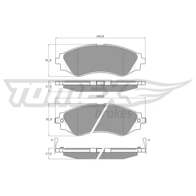 Bild av TOMEX brakes TX 11 80 Jeu de plaquettes frein Essieu avant avec indicateur d&#039;usure CHEVROLET: Epica Berline, Evanda Rezzo