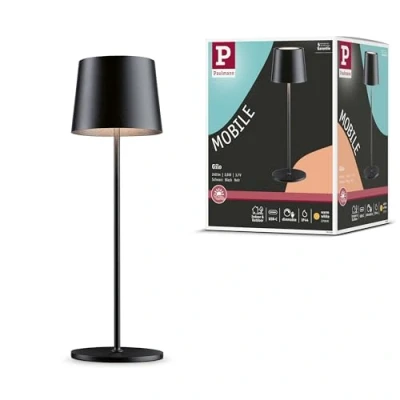 Bild av Paulmann 76996 LED batteribordslampa Gilo IP44 2700 K Matt svart Mobil Bordslampa Dimbar 2,8 W USBC