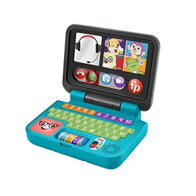 Bild av Fisher Price lärande kul hemmakontor bärbar dator elektronisk pedagogisk leksak med smart Stags inlärningsinnehåll, ljus och 55+ låtar, ABC, , version: Italienska, HHH03