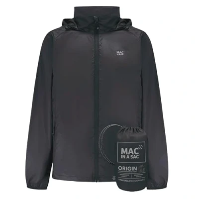 Bild av Mac in a Sac Origin II Vattentät packningsbar jacka för män och kvinnor, Svart, M