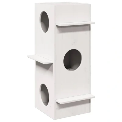 Bild av Katthus vit 43x43x90 cm massiv furu