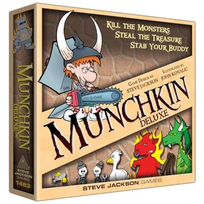 Bild av Steve Jackson Games, Munchkin: Deluxe, Board Game, Ages 14+, 1 4 Players, 30 120 Minute Playing Time