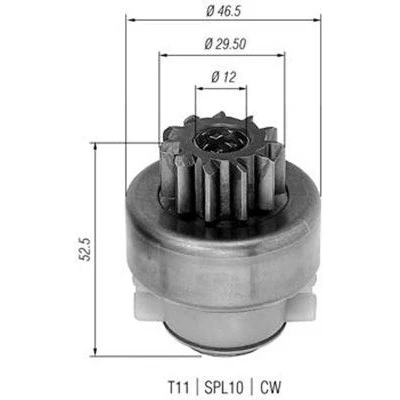 Bild av MAGNETI MARELLI 940113020283 Pignon, démarreur FIAT: Tipo 3/5 portes