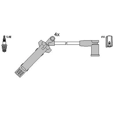 Bild av HITACHI 134966 Jeu De Fils d&#039;Allumage FORD: Galaxy Mk1 MPV