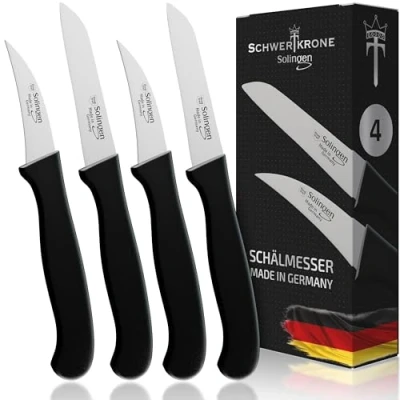 Bild av Solingen knivsats rak böjning/grönsaksmätare vass kökskniv skalkniv för alla ändamål kniv/Tyskland rostfri 3 tum / handavdrag tunn slipning supervass diskmaskin lämplig