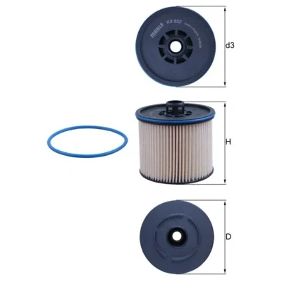 Bild av MAHLE ORIGINAL KX 652D Filtre à Carburant Cartouche filtrante OPEL: Vivaro C Van, TOYOTA: Proace II Verso
