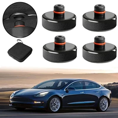 Bild av Bowfar 4 delar domkraft gummidyna för Tesla Model 3/Y/X/S Jack Pad adapter tillbehör med förvaringslåda, skyddar batteri och chassi