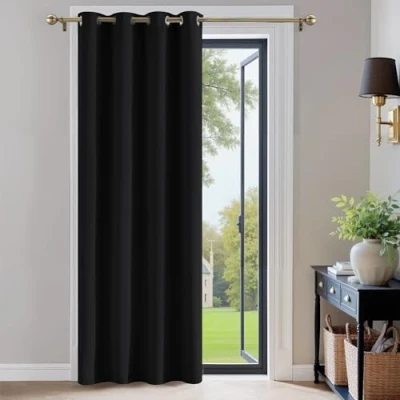Bild av PONY DANCE gardiner ogenomskinlig öljettgardin 1 styck gardin termiska för sovrum/vardagsrum, B 132 cm