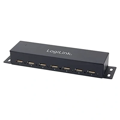 Bild av LogiLink UA0148 USB 2.0 HUB 7 port, inkl. strömskärm, fullmetallhölje