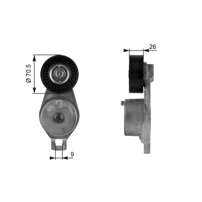 Bild av Spännrulle, Drivrem, chrysler,dodge,jeep, 04861277AB, 04861277AD, 4861277AB, 4861277AD, K04861277AB, K04861277AD