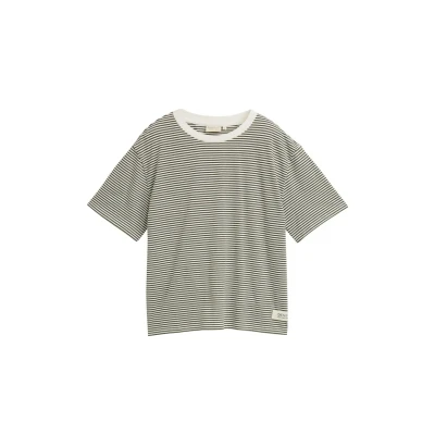 Bild av TOM Tailor Denim BOXY Tshirt med print, Storlek: XS, Small olive white stripe