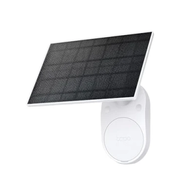 Bild av TP Link Tapo solpanel, anpassningsbara installationsalternativ, oavbruten strömförsörjning, flexibel vinkeljustering, 4 m laddningskabel, IP65, kompatibel med C425/C420/C410/C400 (Tapo A201)