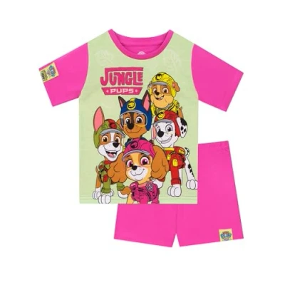 Bild av Paw Patrol Flickpyjamas Flickor Korta Pyjamas Jungle Pups Chase Marshall Och Skye Rosa 104
