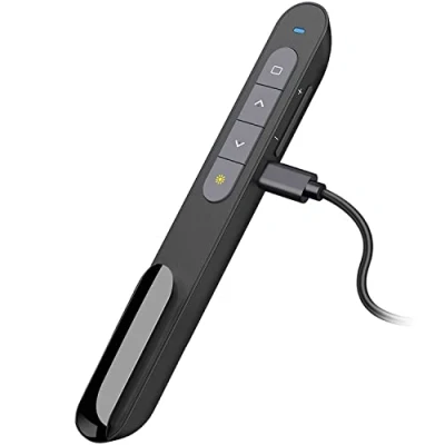 Bild av presentation Clicker uppladdningsbar PowerPoint klicker, hyperlink volym trådlös presentatör fjärrpresentationskekare, USB fjärrkontroll PPT Slide för dator bärbar PC Mac