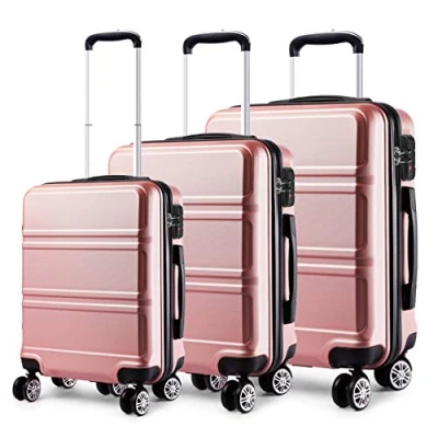 Bild av Kono Bagageset med 3 delar lätta 4 spinnhjul hårt skal vagn väska 20 tum/24 tum/28 tum, Grå, 20&#039;&#039;, Handbagage