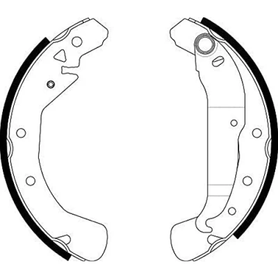 Bild av HELLA 8DB 355 002 631 Mâchoires De frein 230 42 avec levier à main OPEL: Astra H 3/5 portes, Combo C Tour, G CC