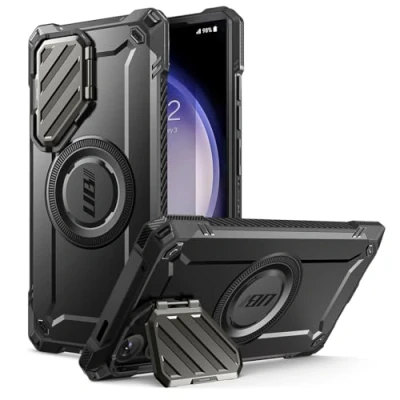Bild av SUPCASE UBMag XT Fodral för Samsung Galaxy S24 Ultra med Kamerahölje, Fungerar även som Stativ, [Kompatibelt Trådlös Laddning] Robust (Svart)