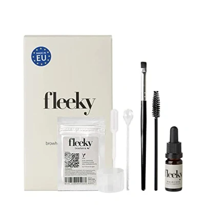 Bild av fleeky Browhenna Kit DIY ögonbrynsfärg för ögonbryn på fleek, hennafärgpulver naturlig ögonbrynsfärgning, perfekt tjejkvällar, mors dag, födelsedagspresent till väninna (Mini, Mörkbrun)