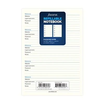 Bild av Filofax B152028 Notebook Refill, A5 storlek, lösenordspapper