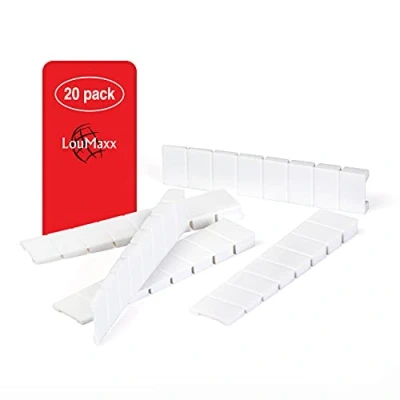 Bild av LouMaxx Möbelkilar, set om 20 underläggkilar 8 x 100 mm i vitt kilar plast med integrerade förutbestämda brytpunkter