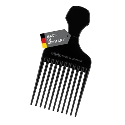 Bild av TITANIA Afrokam kam för Afro Hair Grov lockkam med handtag kam/Afro Comb Styling lockar naturliga Made in Germany