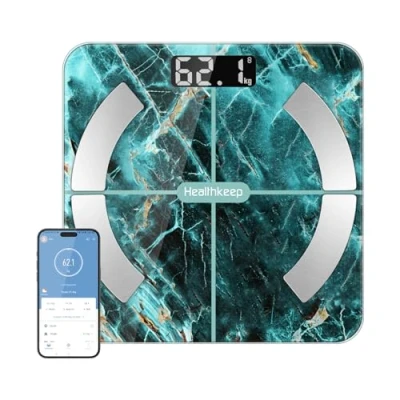 Bild av Kroppsfettvågar, digitala personvågar med app, Bluetooth våg för kroppsfett, BMI, vikt, muskelmassa, vatten, protein, skelettmuskler, benvikt, BMR, etc.