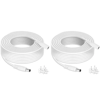 Bild av Tonton CCTV strömförlängningskabel 10 m (33 fot 2,1 mm x 5,5 hona till hane 12 V DC förlängningskabel för Tapo C110, C211, C510W, TC70, router, LED remsa, säkerhetskameror, DVR/NVR inspelare