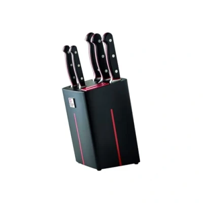 Bild av Richardson Sheffield Velocity 5 Piece Knife Set with Block and Sharpener Black