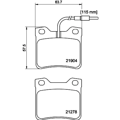 Bild av HELLA 8DB 355 008 171 Jeu de plaquettes frein avec contact du palpeur d&#039;usure intégré MERCEDES BENZ: Vito Van, Bus, Classe V