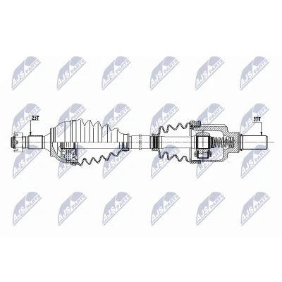 Bild av NTY NPW CT 077 Arbre de transmission Essieu avant gauche 600 PEUGEOT: 3008 I, 308 I 3/5 portes, 5008 CITROËN: C4 II 5 DS4 portes