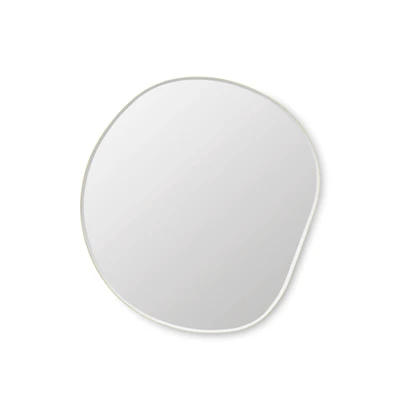 Bild av ferm LIVING väggspegel Pond XL, mässing, Ø 94cm, glas, trä