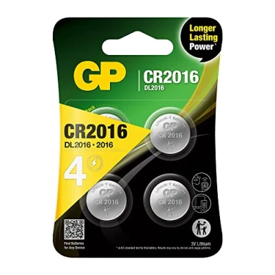 Bild av CR2016 Set med 4 staplar GP Lithium 3V CR 2016 Litium knappbatterier Lång livslängd
