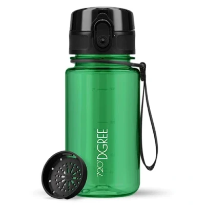 Bild av 720DGREE vattenflaska Barn &quot;uberBottle&quot; crystalClear +Sikta 350 ml BPA fri, läckagesäker för skola, dagis, flickor och pojkar från 3 år liten lätt, splitterfri