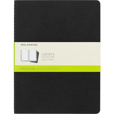 Bild av Moleskine Cahier Journal (Set of 3), Extra Large, Plain, Black, Soft Cover (7.5 X 10)