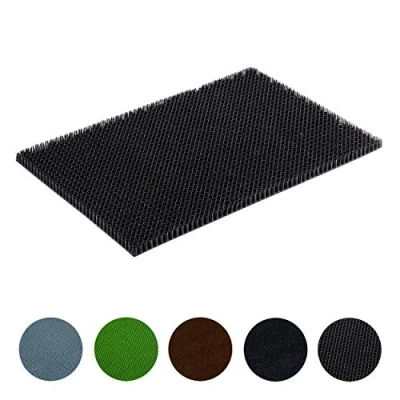 Bild av Väderbeständig dörrmatta trädgård antracit 40 x 60 cm smutssamlande matta på utsidan lätt att rengöra plast borst 2 hög