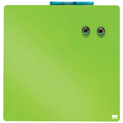 Bild av Nobo fyrkantig magnetisk mini whiteboard, ramlös, torrtorkbar, lätt att rengöra, väggmontering, hem/kontor, 360 x mm, grön, 1903773