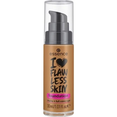 Bild av essence I LOVE FLAWLESS SKIN Foundation, nr 130, transparent, långvarig, matt och omedelbart resultat, matt, vegansk, oljefri, UVA UVB filter SPF 20, utan parfym, 1 pack (30 ml)